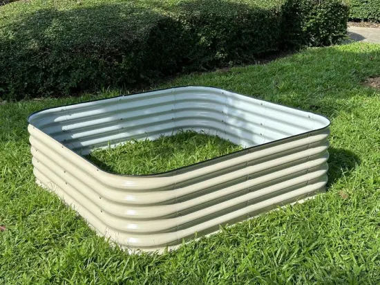 Kit letto rialzato da giardino modulare in metallo ondulato per fioriera zincata in Aluzinc da 17 